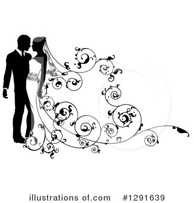 Royalty-Free (RF) Wedding Couple Clipart Illustration by AtStockIllustration - Stock Sample #1291639