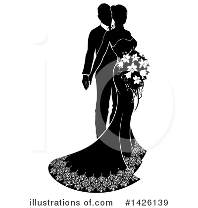 Royalty-Free (RF) Wedding Couple Clipart Illustration by AtStockIllustration - Stock Sample #1426139