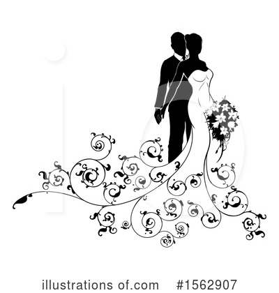 Royalty-Free (RF) Wedding Couple Clipart Illustration by AtStockIllustration - Stock Sample #1562907