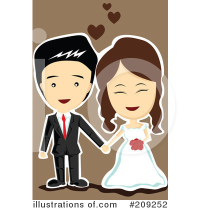 Royalty-Free (RF) Wedding Couple Clipart Illustration by mayawizard101 - Stock Sample #209252