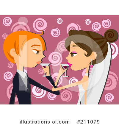 Royalty-Free (RF) Wedding Couple Clipart Illustration by BNP Design Studio - Stock Sample #211079