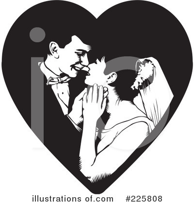 Royalty-Free (RF) Wedding Couple Clipart Illustration by David Rey - Stock Sample #225808