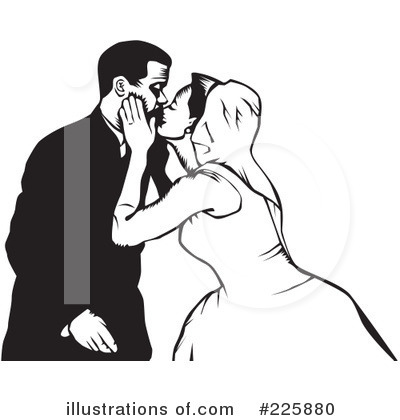Royalty-Free (RF) Wedding Couple Clipart Illustration by David Rey - Stock Sample #225880