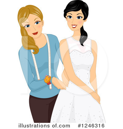 Royalty-Free (RF) Wedding Dress Clipart Illustration by BNP Design Studio - Stock Sample #1246316