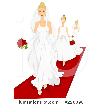 Royalty-Free (RF) Wedding Dress Clipart Illustration by BNP Design Studio - Stock Sample #226098