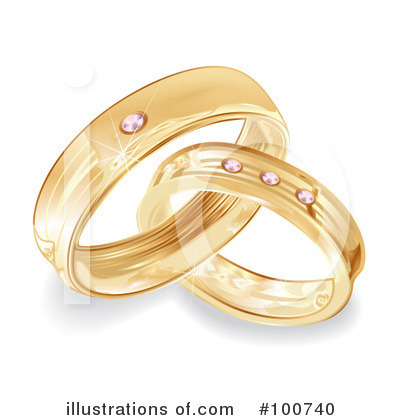 Royalty-Free (RF) Wedding Rings Clipart Illustration by MilsiArt - Stock Sample #100740