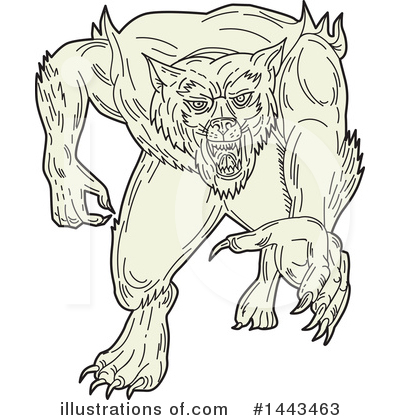Royalty-Free (RF) Werewolf Clipart Illustration by patrimonio - Stock Sample #1443463