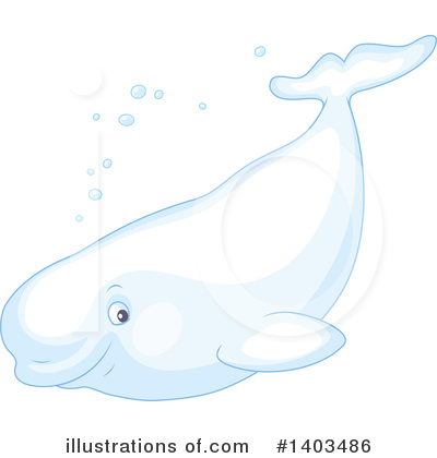 Beluga Whale Clipart #1403486 by Alex Bannykh