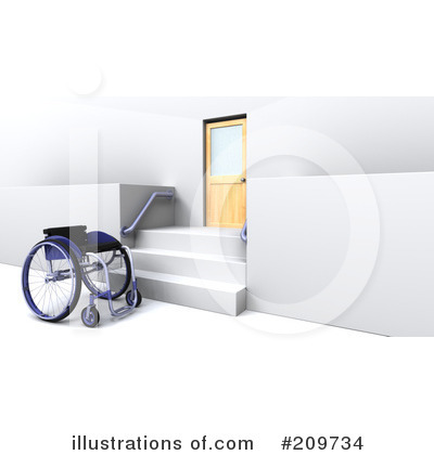 Royalty-Free (RF) Wheelchair Clipart Illustration by KJ Pargeter - Stock Sample #209734