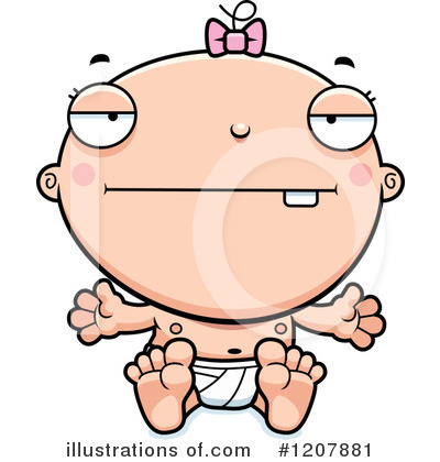 Royalty-Free (RF) White Baby Clipart Illustration by Cory Thoman - Stock Sample #1207881