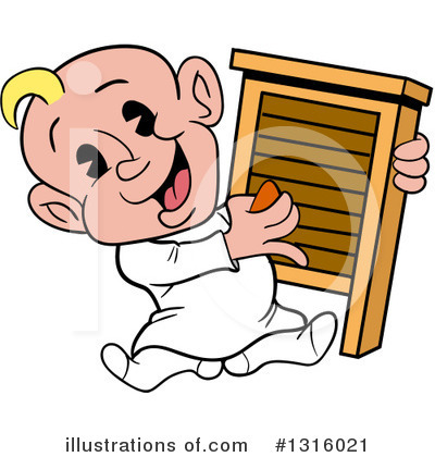 Royalty-Free (RF) White Baby Clipart Illustration by LaffToon - Stock Sample #1316021