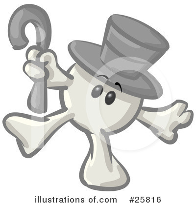 Royalty-Free (RF) White Konkee Character Clipart Illustration by Leo Blanchette - Stock Sample #25816