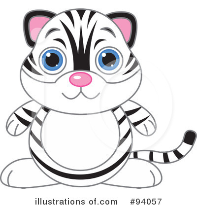 Royalty-Free (RF) White Tiger Clipart Illustration by Pushkin - Stock Sample #94057