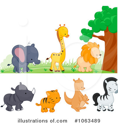 Royalty-Free (RF) Wild Animals Clipart Illustration by BNP Design Studio - Stock Sample #1063489