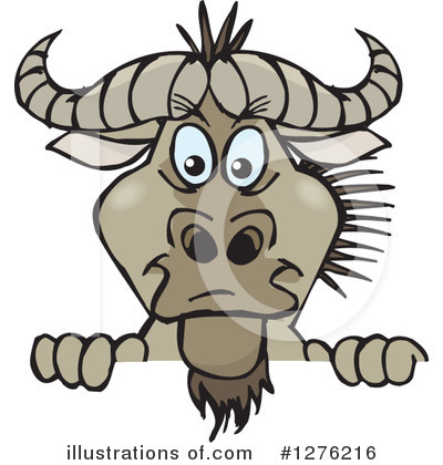 Royalty-Free (RF) Wildebeest Clipart Illustration by Dennis Holmes Designs - Stock Sample #1276216