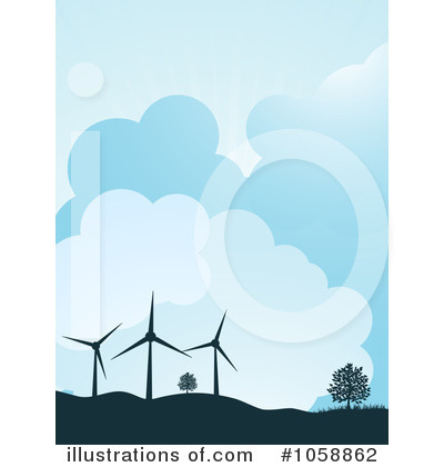 Royalty-Free (RF) Wind Turbine Clipart Illustration by elaineitalia - Stock Sample #1058862