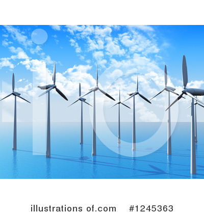 Wind Turbines Clipart #1245363 by KJ Pargeter