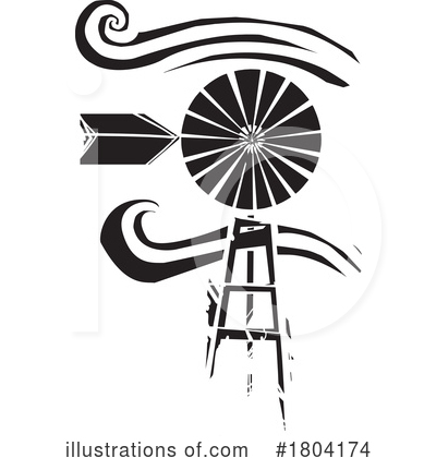 Royalty-Free (RF) Windmill Clipart Illustration by xunantunich - Stock Sample #1804174