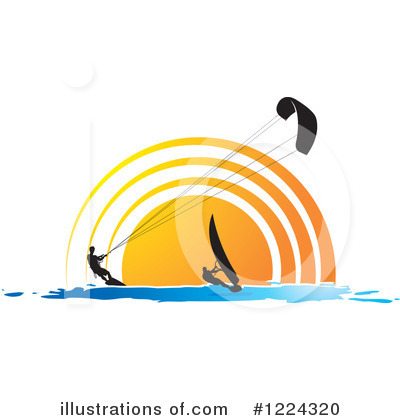 Royalty-Free (RF) Windsurfing Clipart Illustration by Lal Perera - Stock Sample #1224320