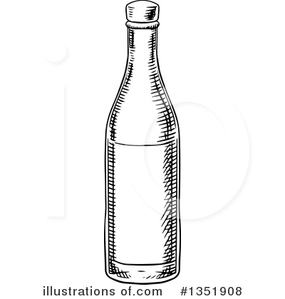 Royalty-Free (RF) Wine Bottle Clipart Illustration by Vector Tradition SM - Stock Sample #1351908