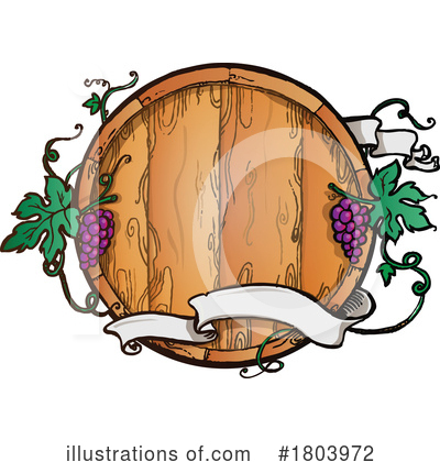 Wine Barrel Clipart #1803972 by Domenico Condello