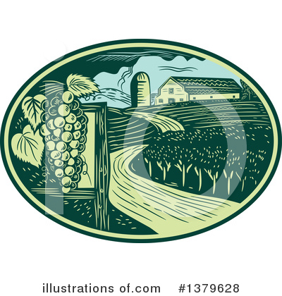 Vineyard Clipart #1379628 by patrimonio