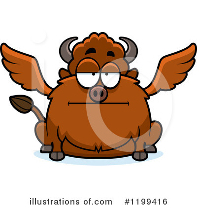 Winged Buffalo Clipart #1199416 by Cory Thoman