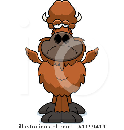Winged Buffalo Clipart #1199419 by Cory Thoman