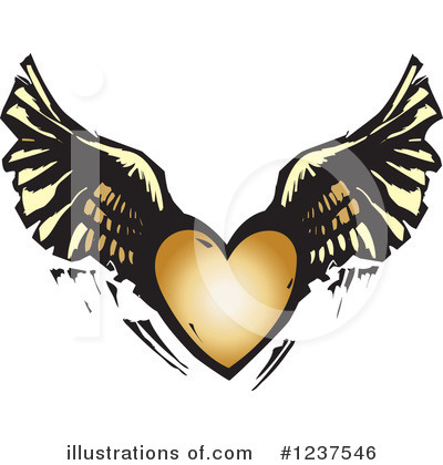 Royalty-Free (RF) Winged Heart Clipart Illustration by xunantunich - Stock Sample #1237546