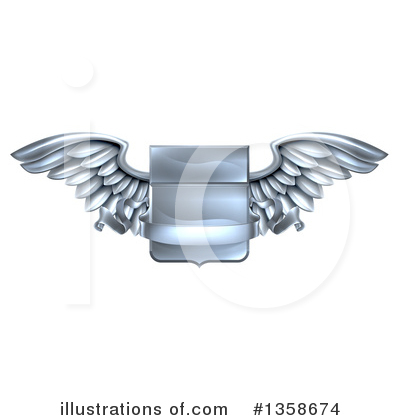 Royalty-Free (RF) Winged Shield Clipart Illustration by AtStockIllustration - Stock Sample #1358674