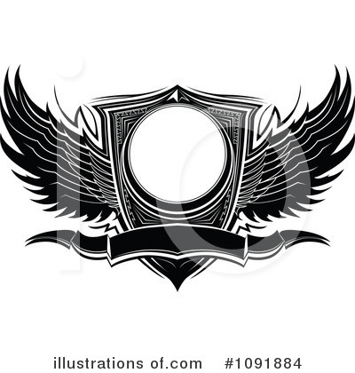 Winged Shield Clipart #1091884 by Chromaco