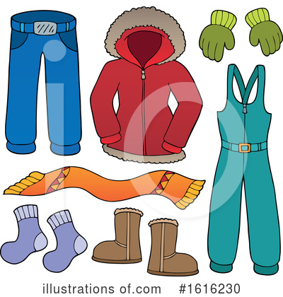 Royalty-Free (RF) Winter Clothes Clipart Illustration by visekart - Stock Sample #1616230
