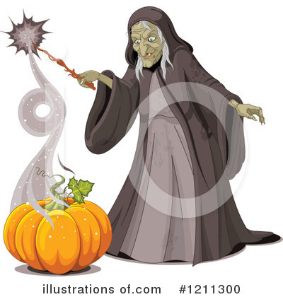Royalty-Free (RF) Witch Clipart Illustration by Pushkin - Stock Sample #1211300