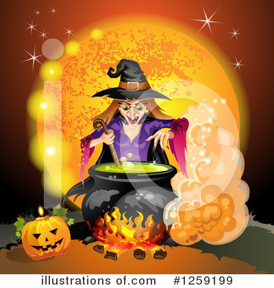 Royalty-Free (RF) Witch Clipart Illustration by merlinul - Stock Sample #1259199