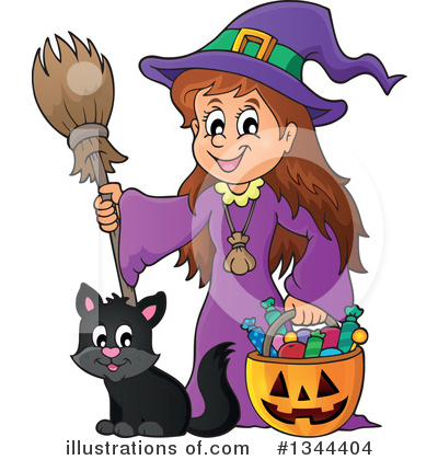 Witch Cat Clipart #1344404 by visekart