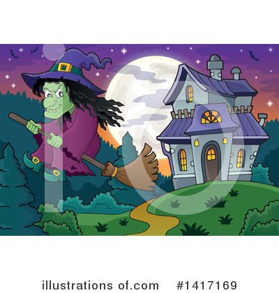 Royalty-Free (RF) Witch Clipart Illustration by visekart - Stock Sample #1417169