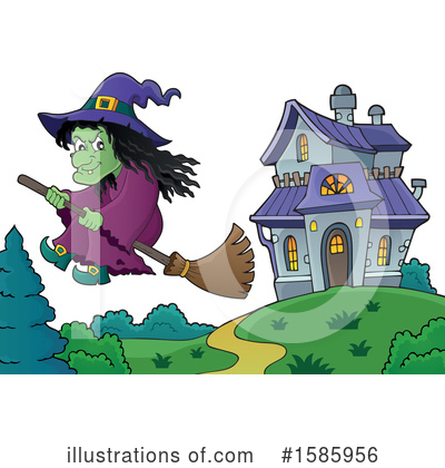 Royalty-Free (RF) Witch Clipart Illustration by visekart - Stock Sample #1585956