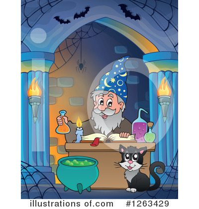 Royalty-Free (RF) Wizard Clipart Illustration by visekart - Stock Sample #1263429