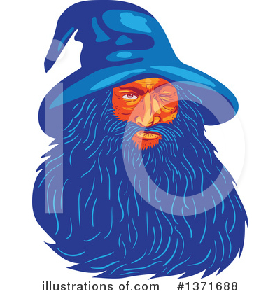 Royalty-Free (RF) Wizard Clipart Illustration by patrimonio - Stock Sample #1371688