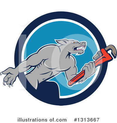 Royalty-Free (RF) Wolf Clipart Illustration by patrimonio - Stock Sample #1313667