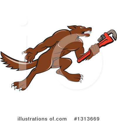 Royalty-Free (RF) Wolf Clipart Illustration by patrimonio - Stock Sample #1313669