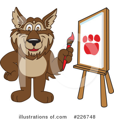 Royalty-Free (RF) Wolf Mascot Clipart Illustration by Mascot Junction - Stock Sample #226748