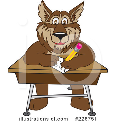 Royalty-Free (RF) Wolf Mascot Clipart Illustration by Mascot Junction - Stock Sample #226751