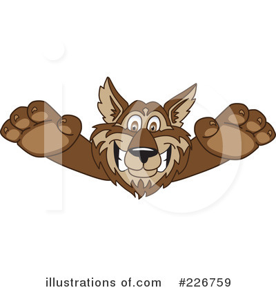 Royalty-Free (RF) Wolf Mascot Clipart Illustration by Mascot Junction - Stock Sample #226759