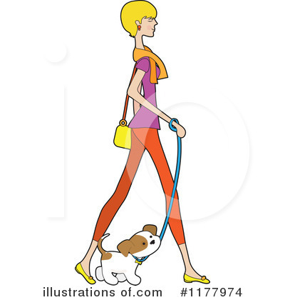 Walking Dog Clipart #1177974 by Maria Bell