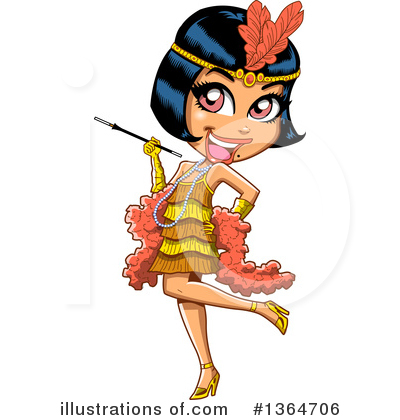 Flapper Girl Clipart #1364706 by Clip Art Mascots