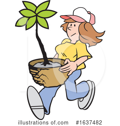 Potted Plant Clipart #1637482 by Johnny Sajem