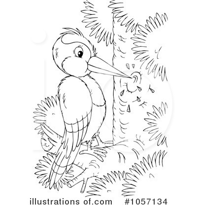Royalty-Free (RF) Woodpecker Clipart Illustration by Alex Bannykh - Stock Sample #1057134