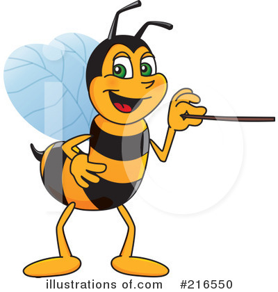 Royalty-Free (RF) Worker Bee Character Clipart Illustration by Mascot Junction - Stock Sample #216550