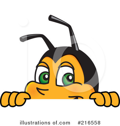 Royalty-Free (RF) Worker Bee Character Clipart Illustration by Mascot Junction - Stock Sample #216558